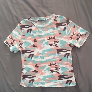 Mesh camo T-shirt